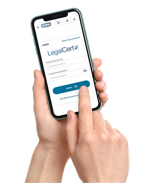 Icona di accesso all'app LegalCert InfoCert su Smartphone