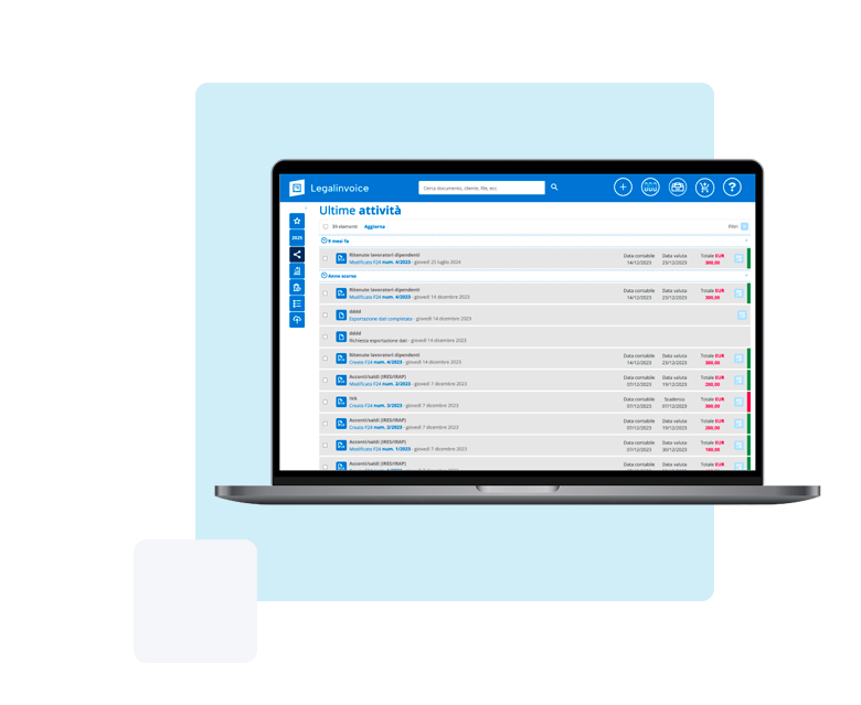mockup pc con il servizio di fatturazione Legalinvoice